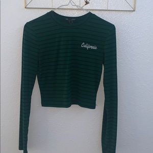 Dark Green Long Sleeve Croptop